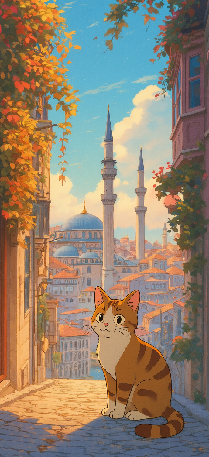 Ghibli Esintili İstanbul Kedi - ghibli,  istanbul,  kedi,  telefon kapağı