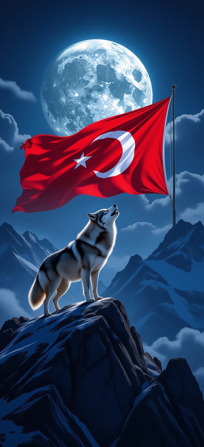Bozkurt ve Ay Yıldız Destanı - bozkurt,  ay yıldız,  türk bayrağı,  telefon kapağı