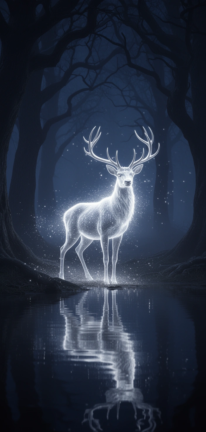 Gümüş Geyik Patronus - gümüş geyik,  patronus,  telefon kapağı,  tasarım